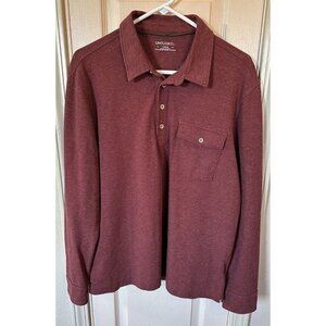 UNTUCKit Men’s Lg 4 Button Red Long Sleeve Polo Shirt
